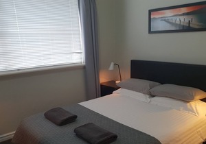 Central, quiet, comfortable first floor 1 bedroom apartment.