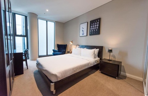 Wentworth Point Apartment | 180° water view three bedroom (wooden furniture)