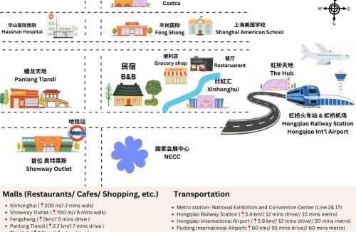 Minhang Apartment | Flaneur Shanghai Hongqiao Apartment 3 mins walk to National Convention and Exhibition Center