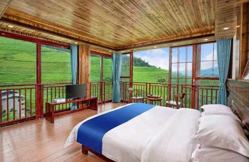 Longsheng Hotel | Longji Forest Lodge-Terraced landscape from the room, Pick-up and drop-off service from Ping'an Village Parking Lot, Sunrise& Sunset