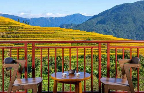 Longsheng Hotel | Longji Forest Lodge-Terraced landscape from the room, Pick-up and drop-off service from Ping'an Village Parking Lot, Sunrise& Sunset