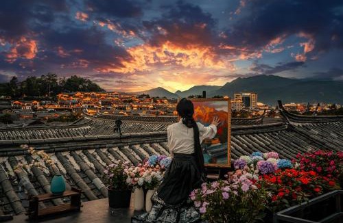 Dayan Old Town House | Yunman Sky Cloud Quiet Garden Guesthouse offers breakfast and afternoon tea with free airport shuttle services The hotel provides a platform for visiting the ancient city and Yulong snow