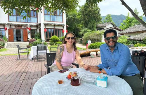 Wulingyuan Hotel | Zhangjiajie Ldyllic Pondside Timber Lodge Resort - Wulingyuan, Courtyard View, Free Airport Pickup & Travel Services