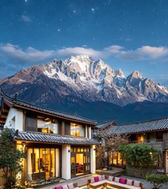 丽江无尔雪山下泳池花园民宿