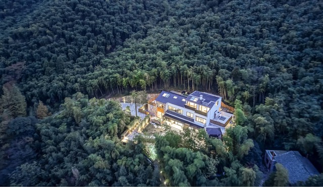 鸣林artistic guesthouse in Mopan Mountain Scenic Area, China鸣林艺术民宿高級别墅带泳池花园棋player room,中国莫干山风景区