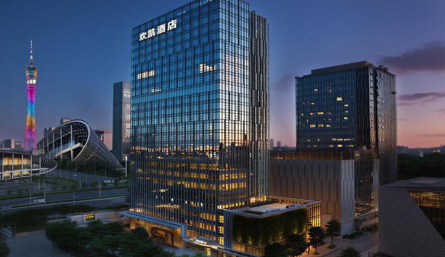 From k Huankai Hotel Pazhou Exhibition Center Canton Tower Pearl River