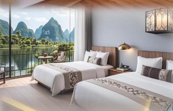 Hotel on Yangshuo West Street, Chinese ancient style architecture, dreaming back to the