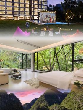 Yangshuo Cloud Hotel - View King Size Bed - Private Bathtub - Endless Pool - Lawn and Surrounded - Western Breakfast