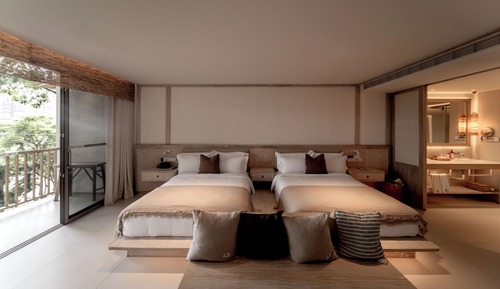 Elite Twin Room, 2 Double Beds, Balcony, Garden View