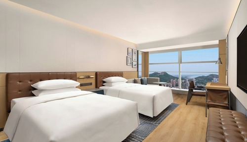 Room, 2 Double Beds, Smoking, Sea View