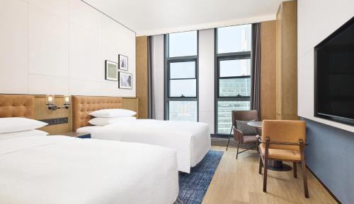 Double Room with Two Double Beds and City View