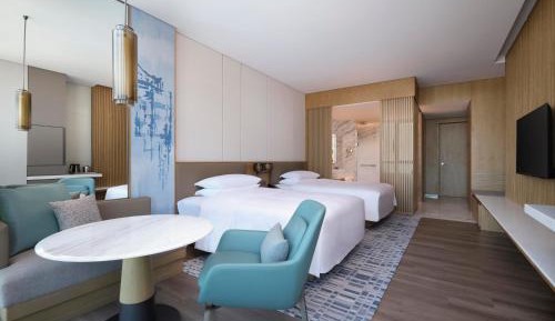 Double Room with Two Double Beds and City View