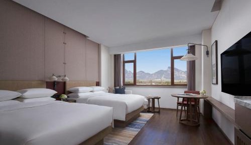 Double Room with Two Double Beds and Mountain View