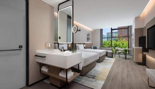Premium Double Room with Two Double Beds and City View