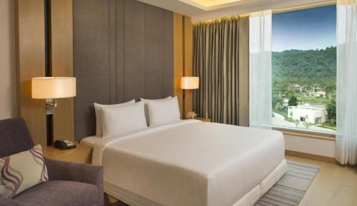 Suite Bedroom with separate living room & bed room with King bed, Bath tub , 2 way airport transfer, bottle of complimentary House wine , 15% discount on Food & Soft Beverages and Pick up and drop from Kamakhya Temple