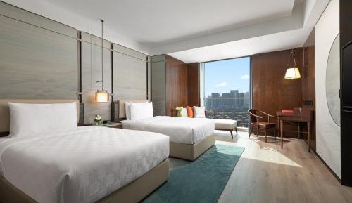 Standard Double Room with Two Double Beds and Town View